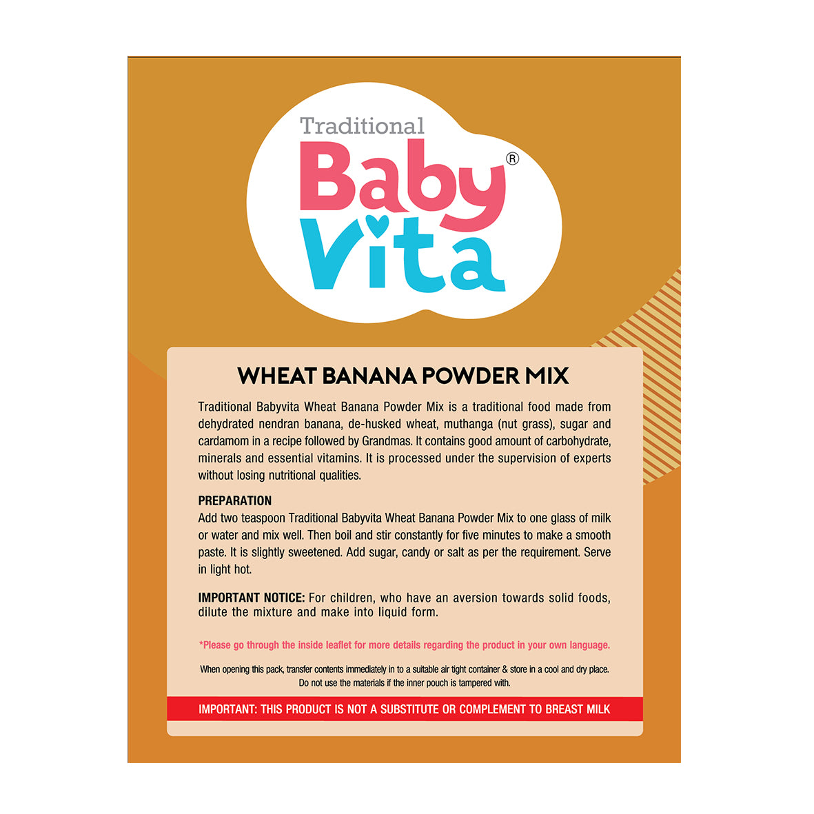 BabyVita Powder Mix - Banana Powder + Wheat Banana Powder Mix Refill Pack of 2 - 400 gm ( Combo Pack of 200 gm x 2)