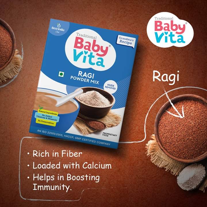 BabyVita Powder Mix - Rice Banana Powder & Ragi Powder Mix Refill Pack of 2 - 400 gm ( Combo Pack of 200 gm x 2)