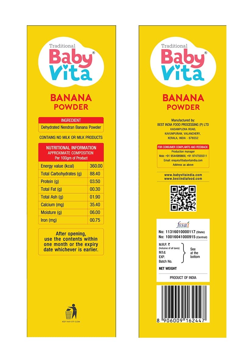 BabyVita Banana Powder – Ingredients
