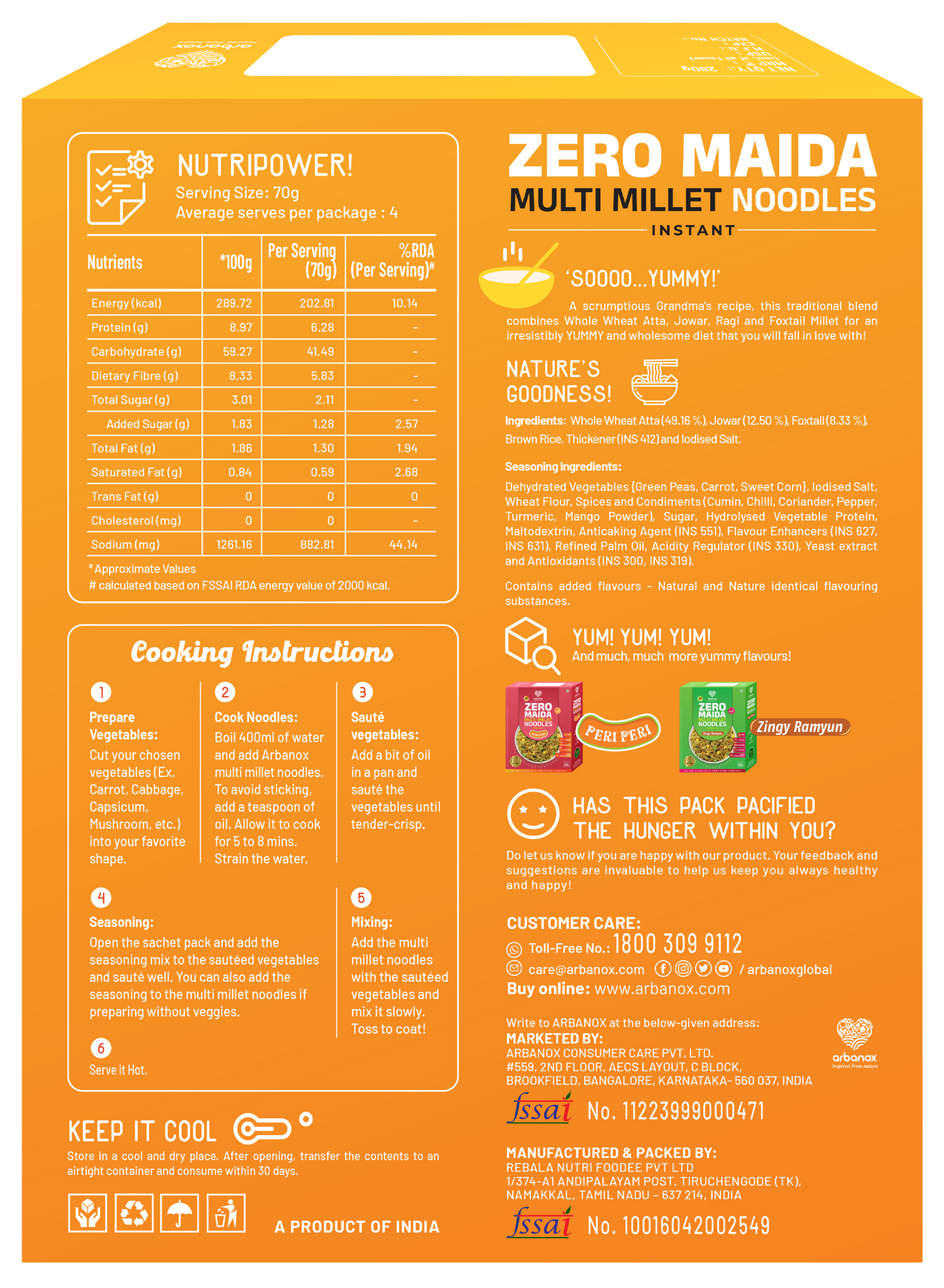 Taste the goodness of guilt-free zero-maida noodles- Trusted by millions of mothers - Arbanox