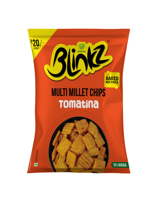 Healthy baked chips – Blinkz Multi Millet Chips Tomatina Pack of 6 - Arbanox