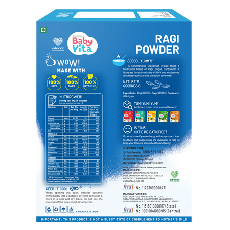 Ragi Powder for babies’ growth and development