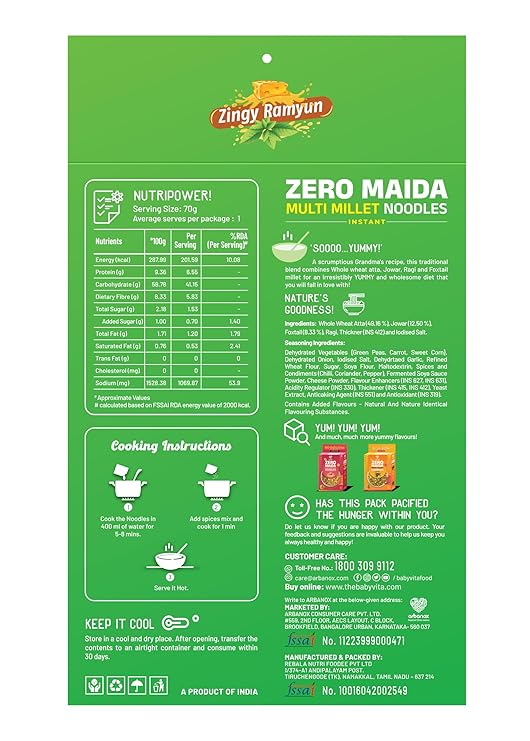 Zingy Ramyun Millet Noodles (Pack of 1) – Instant, Healthy, and Guilt-Free - Arbanox - Buy Online