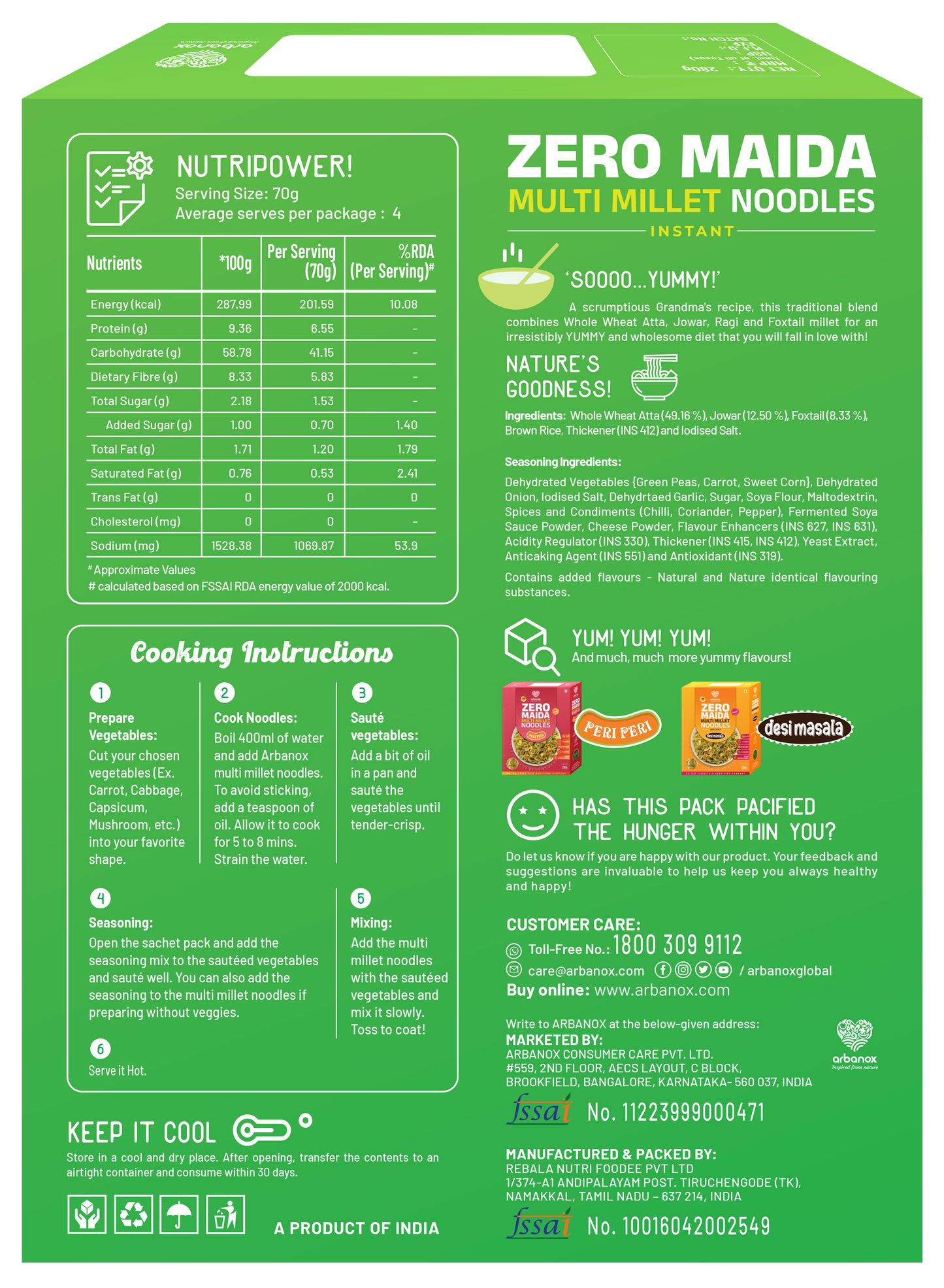 Healthy Zingy Ramyun Millet Noodles Family Pack – Zero Maida, Rich in Taste