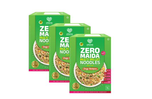 Zingy Ramyun Millet Noodles (Pack of 3) – Zero Maida and Guilt-Free - Arbanox