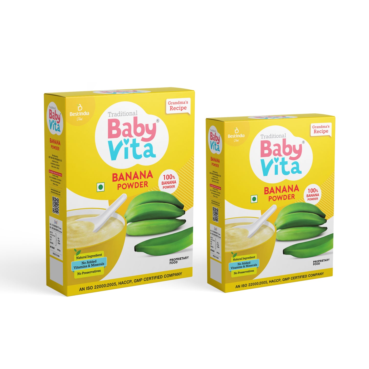 BabyVita Powder Mix - Banana Powder Mix Refill Pack of 2 - 500 gm ( Combo Pack of 300 gm + 200 gm)