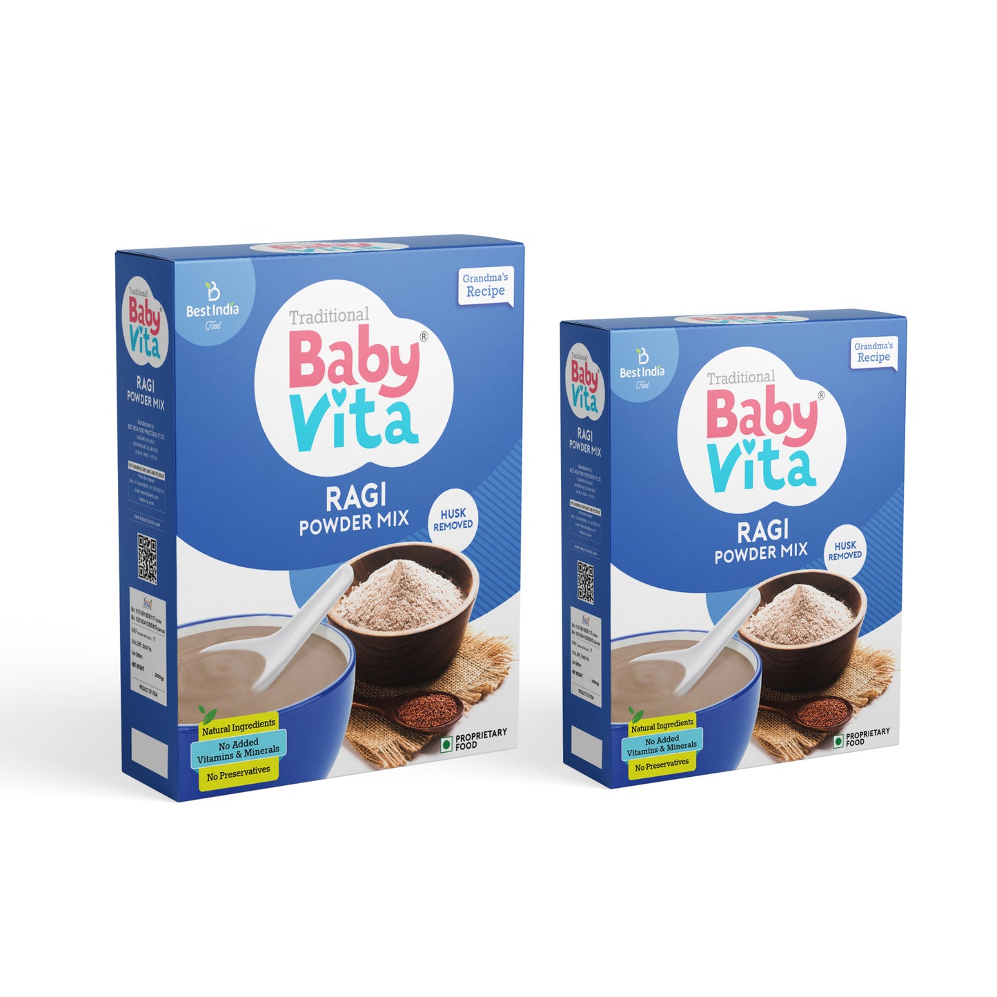 BabyVita Powder Mix - Ragi Powder Mix Refill Pack of 2 - 500 gm ( Combo Pack of 300 gm + 200 gm)