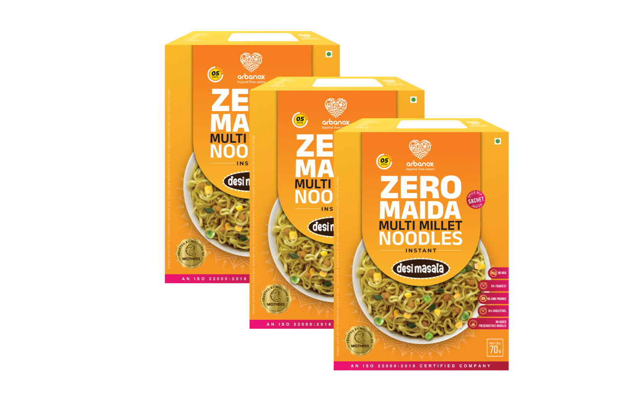 Desi Masala Millet Noodles (Pack of 3) – Zero Maida and Guilt-Free - Arbanox Buy Online