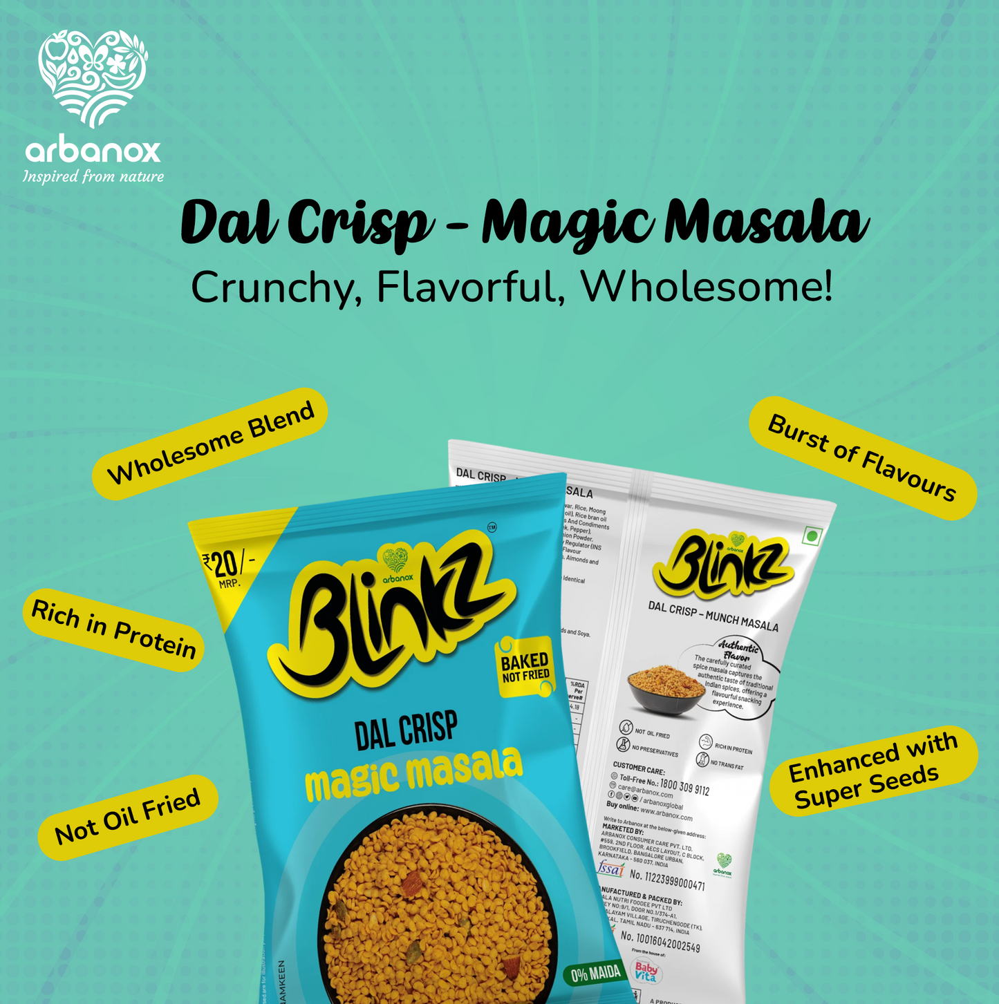 Blinkz Dal Crisp - Magic Masala | Pack of 6