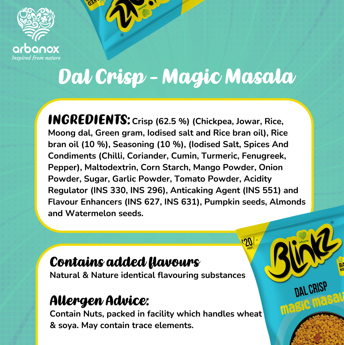 Blinkz Dal Crisp - Magic Masala | Pack of 6