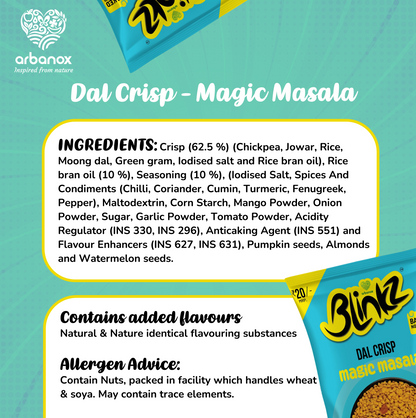 Blinkz Dal Crisp - Magic Masala | Pack of 6