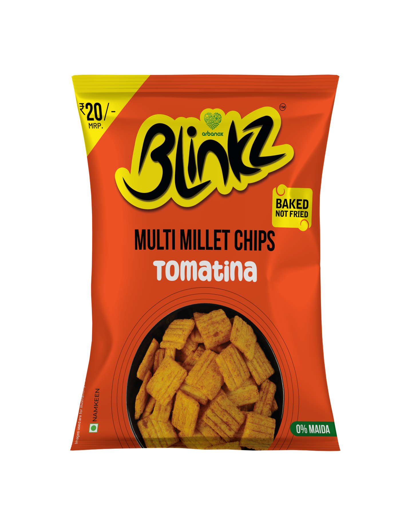 Healthy baked chips – Blinkz Multi Millet Chips Tomatina Pack of 6 - Arbanox