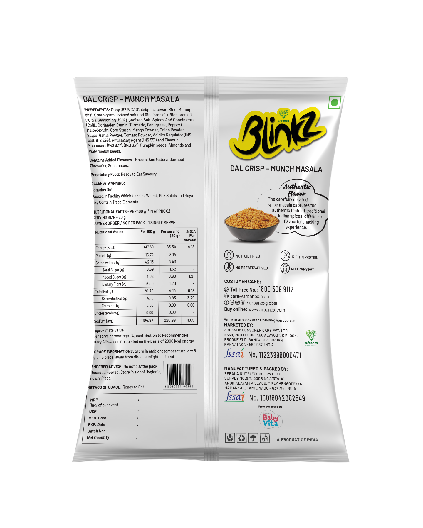 Crunchy & protein-rich crisps and snacks