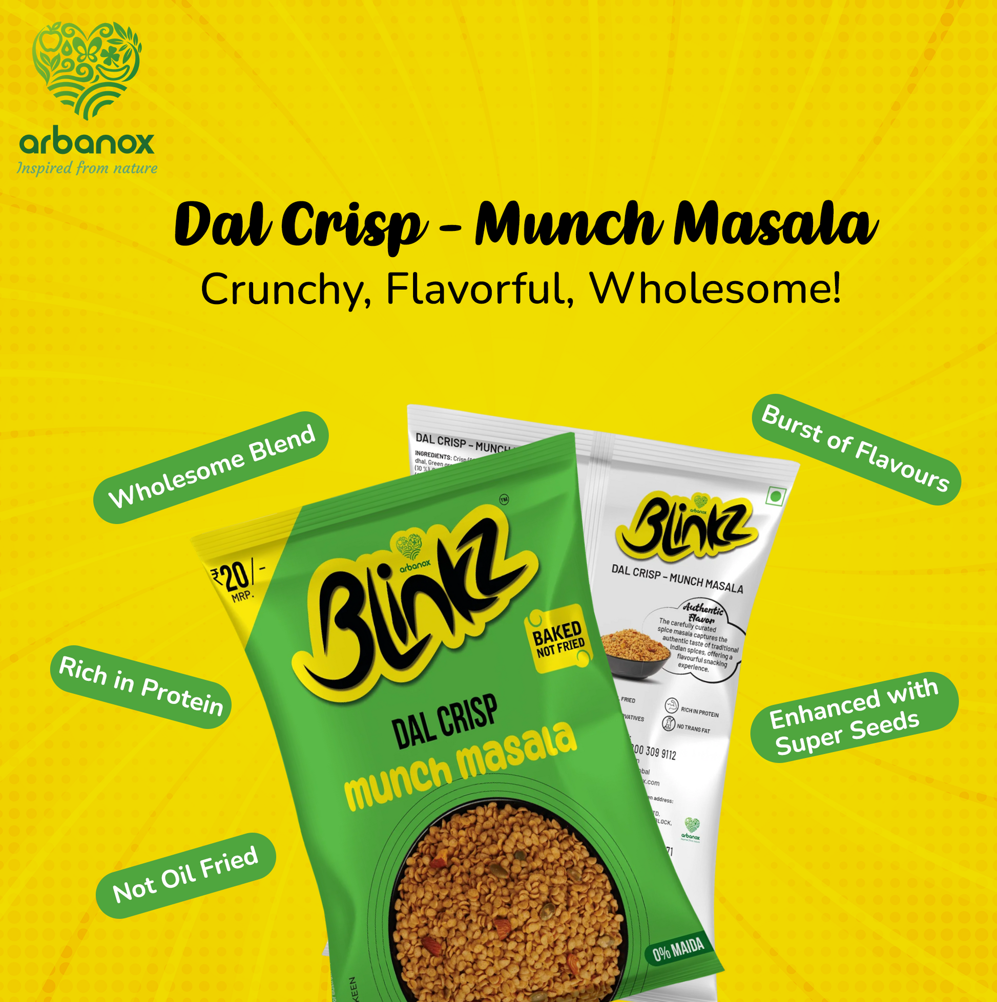 Not oil-fried healthy crisps with chickpeas and jowar