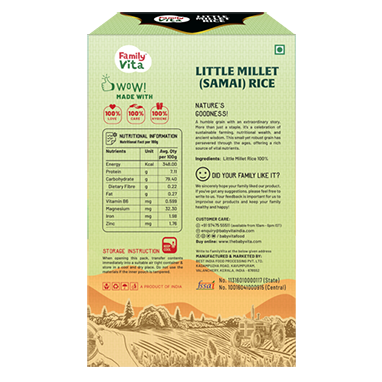 Organic Little Millet Samai Rice for wholesome meals