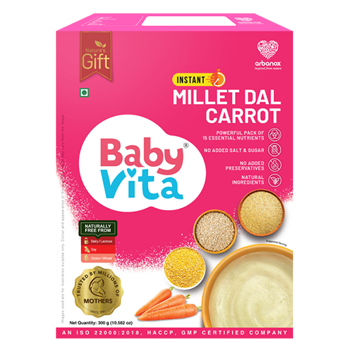 Buy BabyVita Millet Dal Carrot – Best ready-to-eat millet product for babies - Arbanox