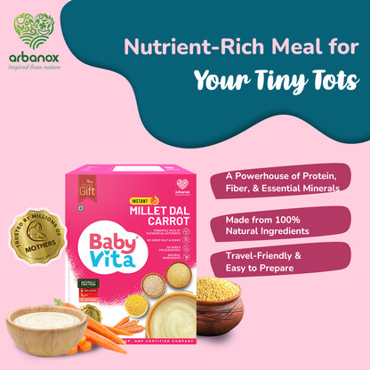 Nurient Rich Meal For Your Tiny Tots - Enriched with 16 essential nutrients for strong immune system - BabyVita - Arbanox