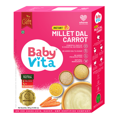 Wholesome millet-based food with carrot and dal for babies - BabyVita - Arbanox - Buy Online With Home Delivery