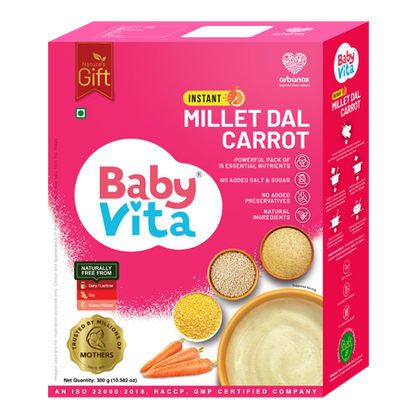 Wholesome millet-based food with carrot and dal for babies - BabyVita - Arbanox - Buy Online With Home Delivery