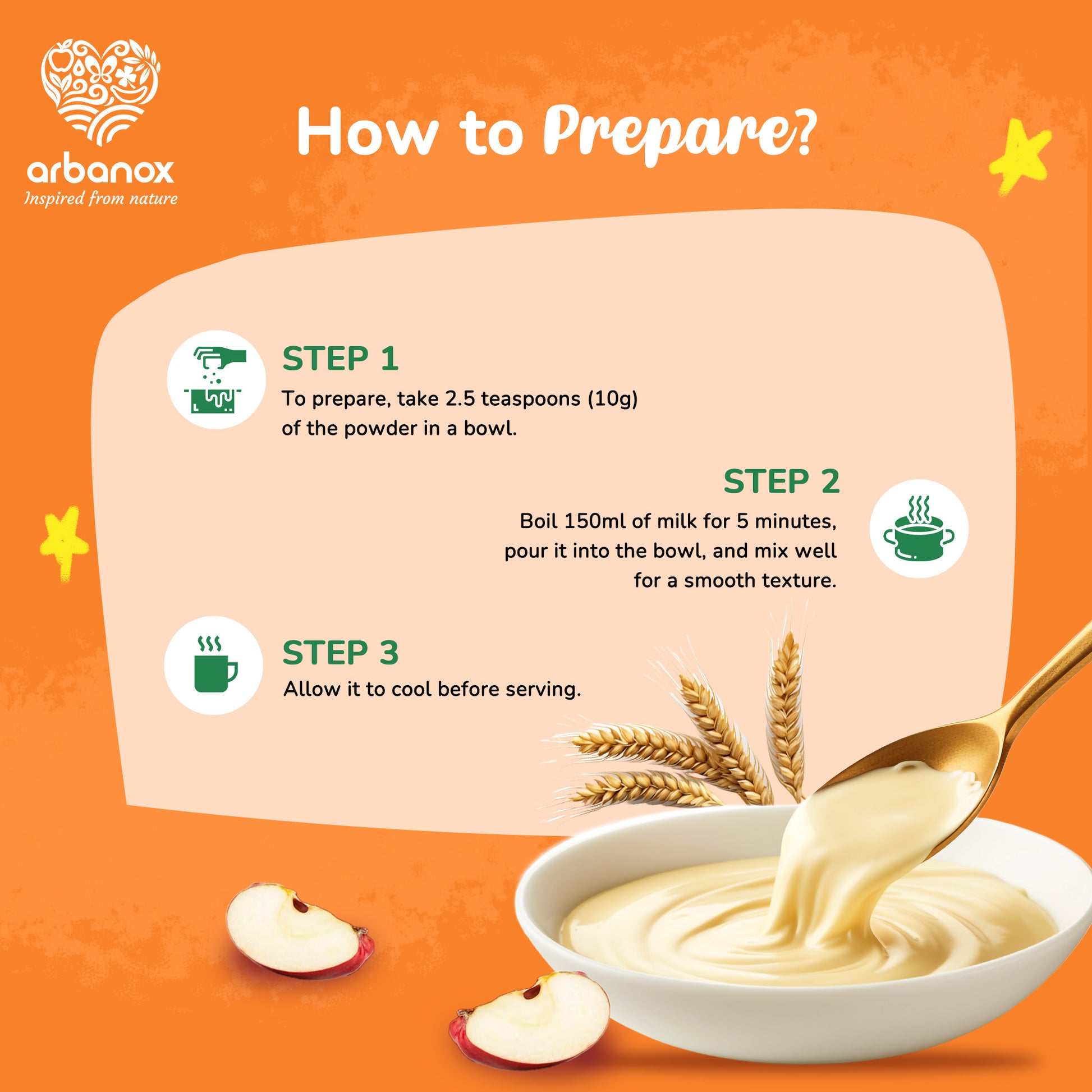 Multi millet wheat apple baby food – No preservatives, no sugar - How To Prepare - BabyVita