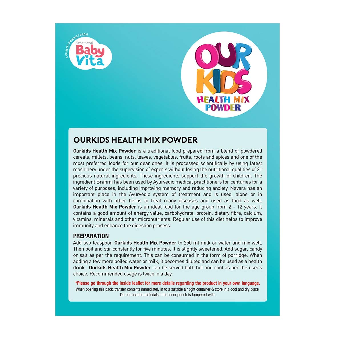 Our Kids Health Mix – Traditional Multigrain Health Drink with 21 Natural Ingredients