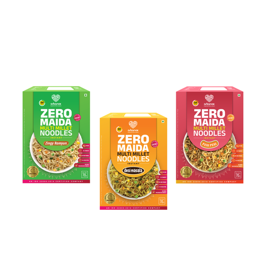 Peri-Peri Millet Noodles (Pack of 1) – Zero Maida & Spicy Flavor - Arbanox