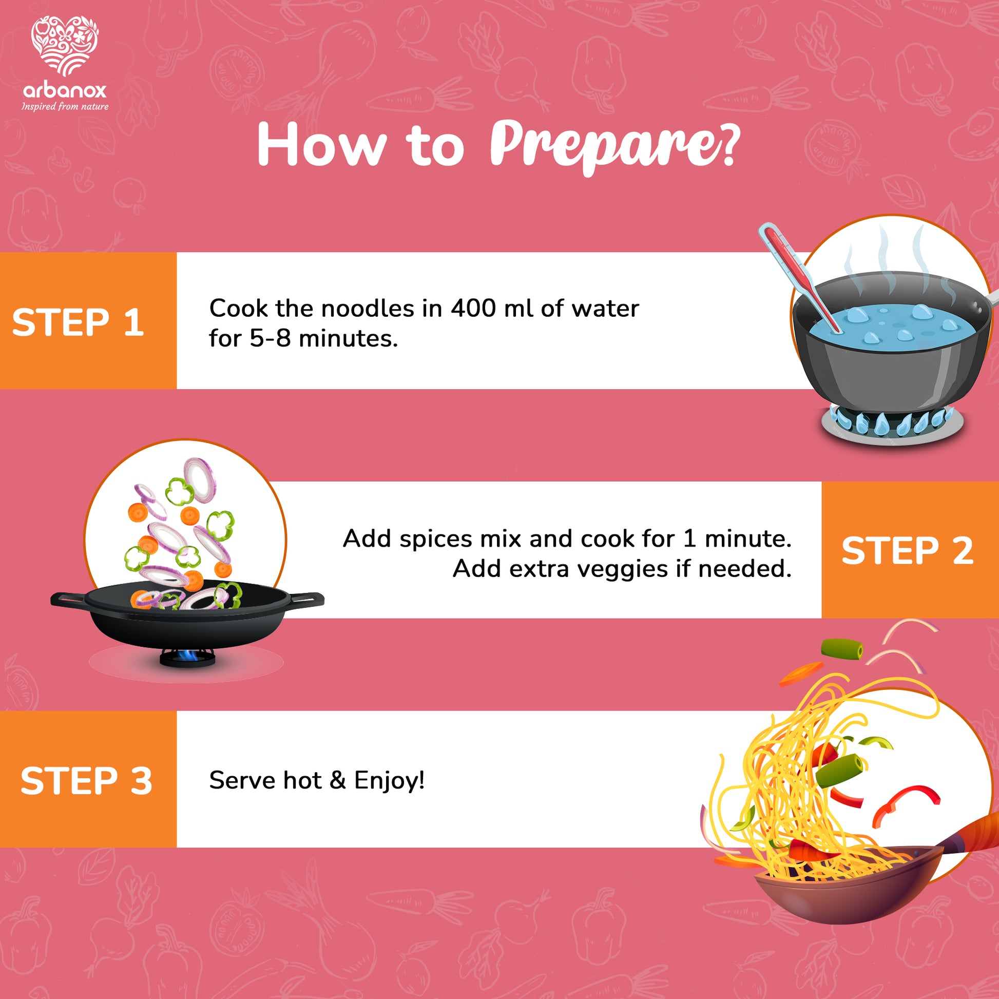 Guilt-Free Millet Noodles Pack of 2 – Infused with 100% Indian Herbs and Spices - How To Prepare