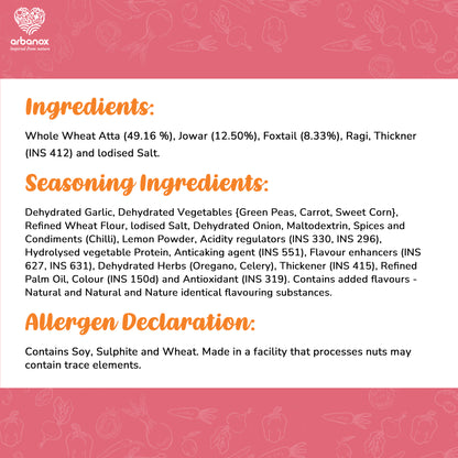 Zero Maida Peri-Peri Millet Noodles – Bold Flavor and Wholesome Nutrition - Ingredients
