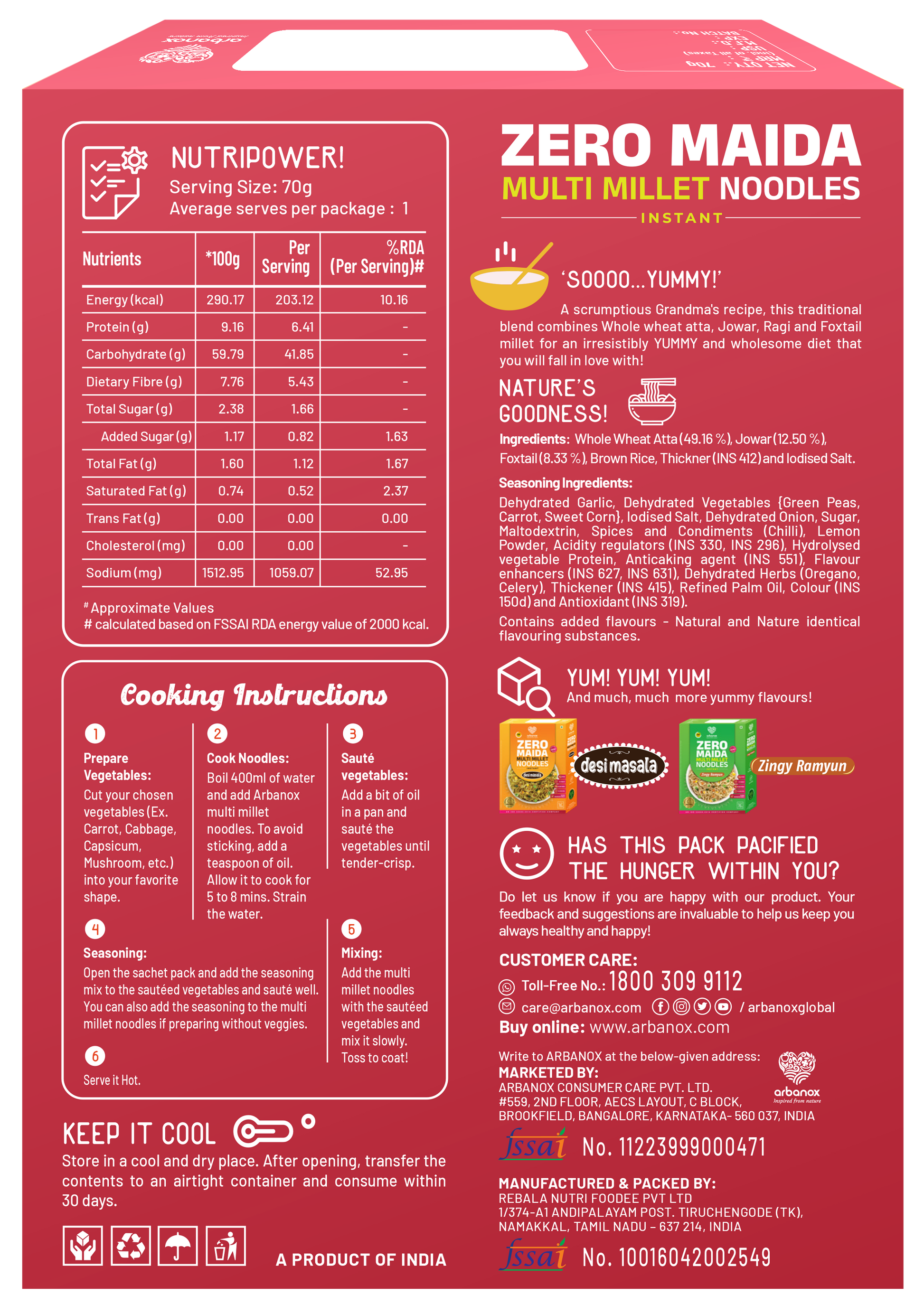 Healthy Indian Millet Noodles – Peri-Peri & Zingy Ramyun, Zero Maida Goodness