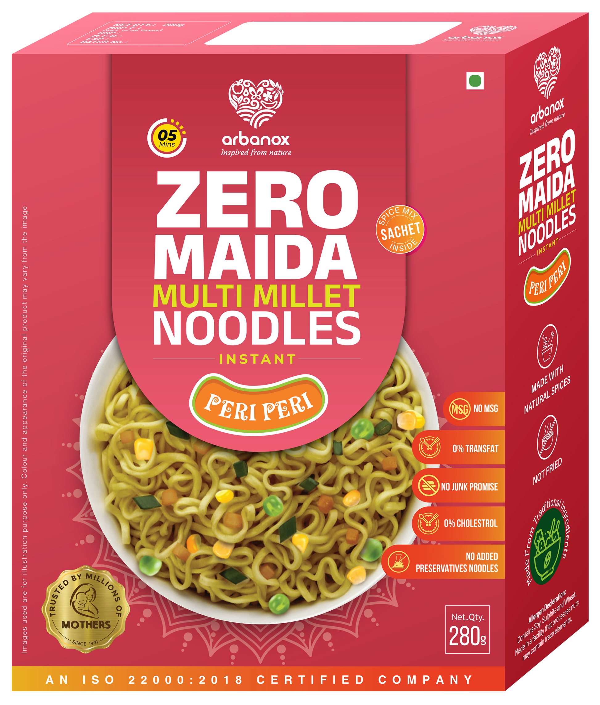 Trusted by millions of mothers - Peri Peri Millet Noodles – Family Pack for a Spicy, Guilt-Free Meal - Arbanox