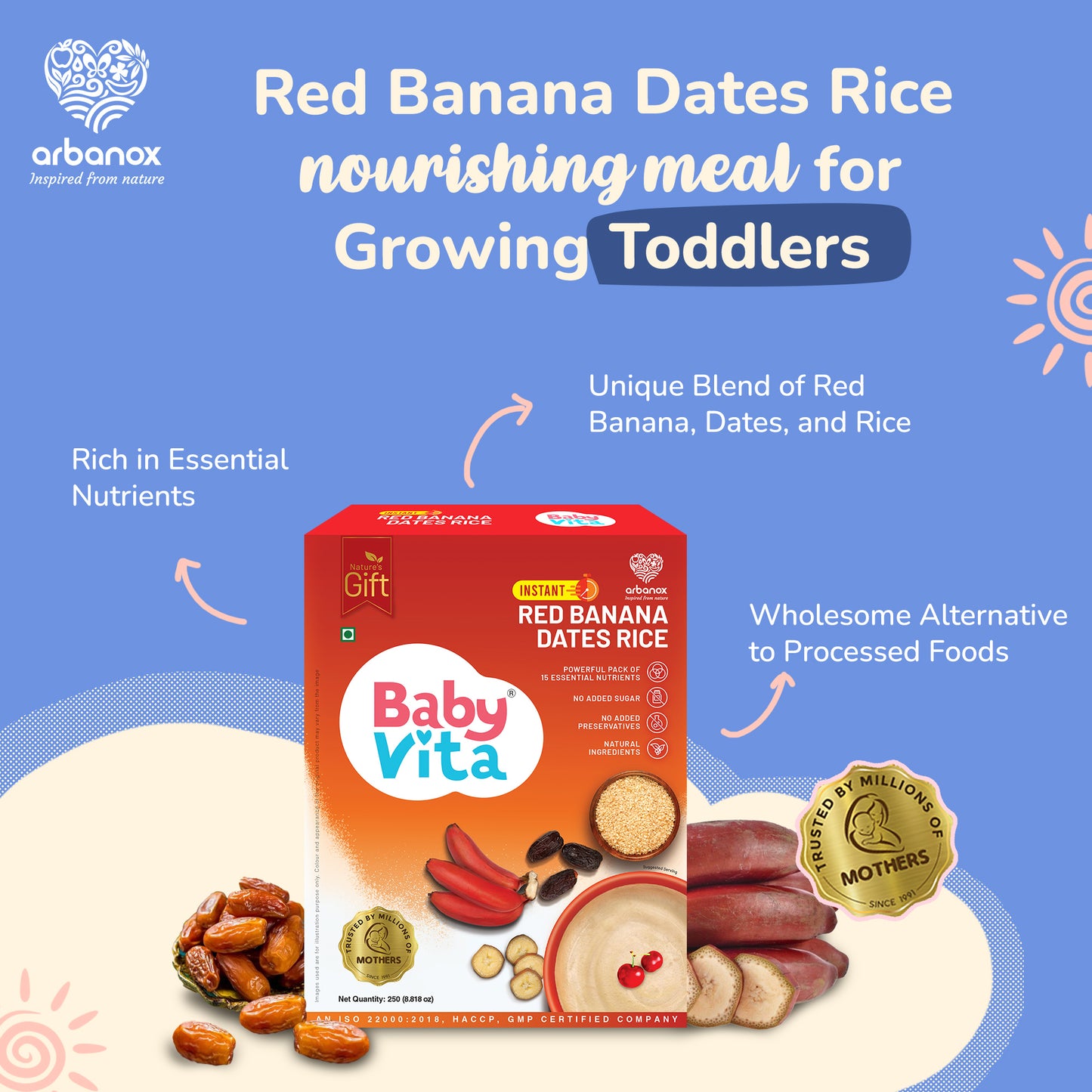 Red Banana Dates Rice Nourishing Meal For Growing Toddlers - BabyVita Products Online 
