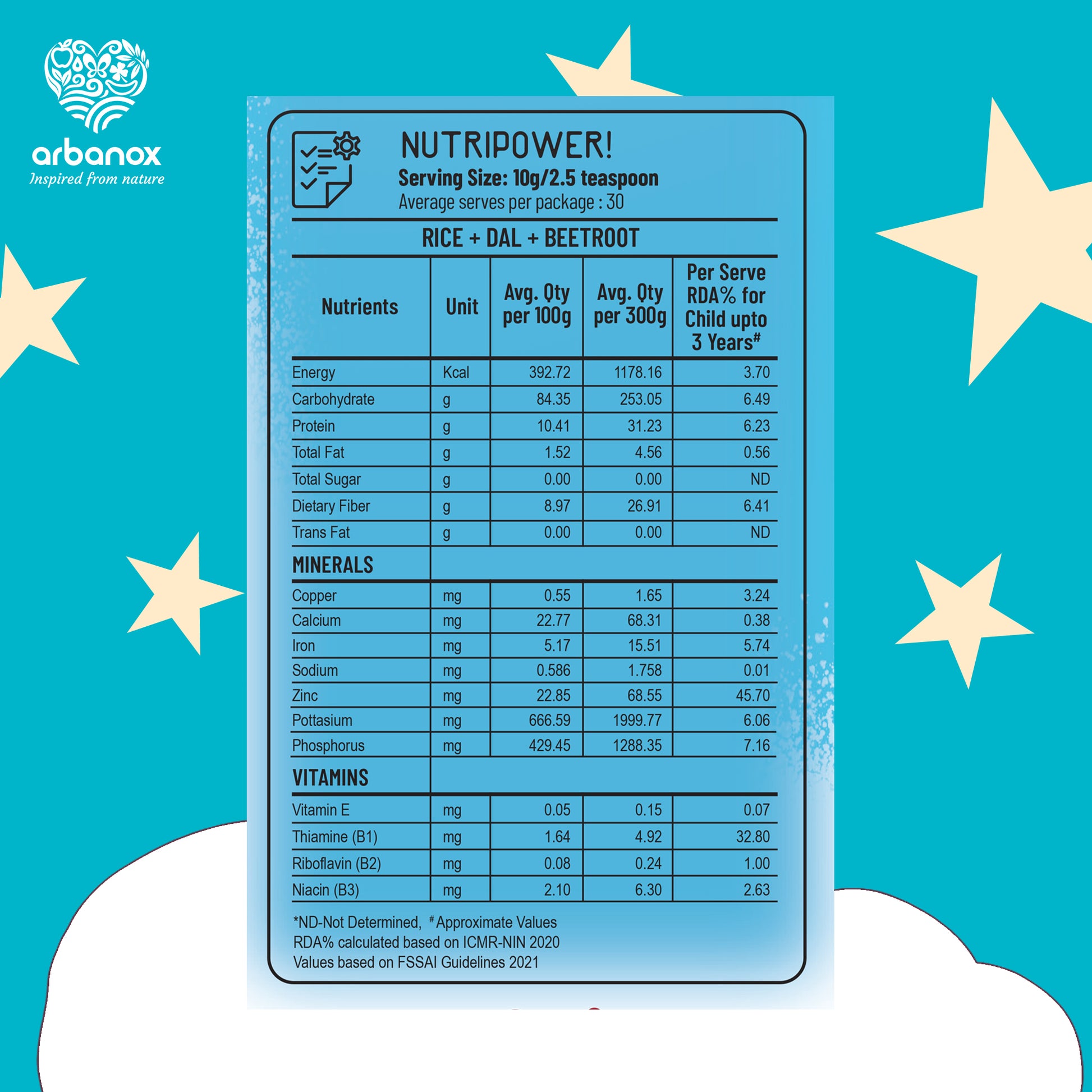 Nutritious baby cereal with essential vitamins & minerals