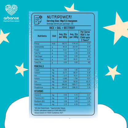 Nutritious baby cereal with essential vitamins & minerals