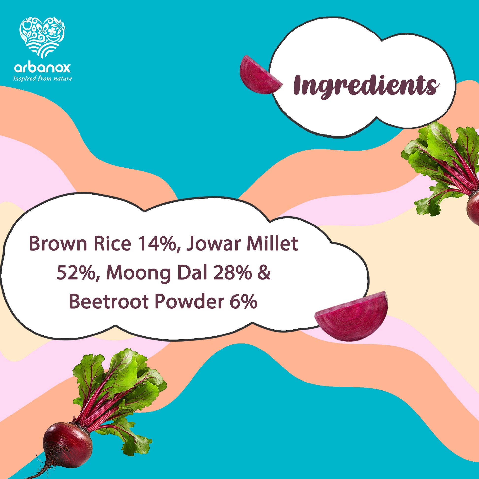 Baby food with rice, dal, and beetroot for strong immunity - Ingredients