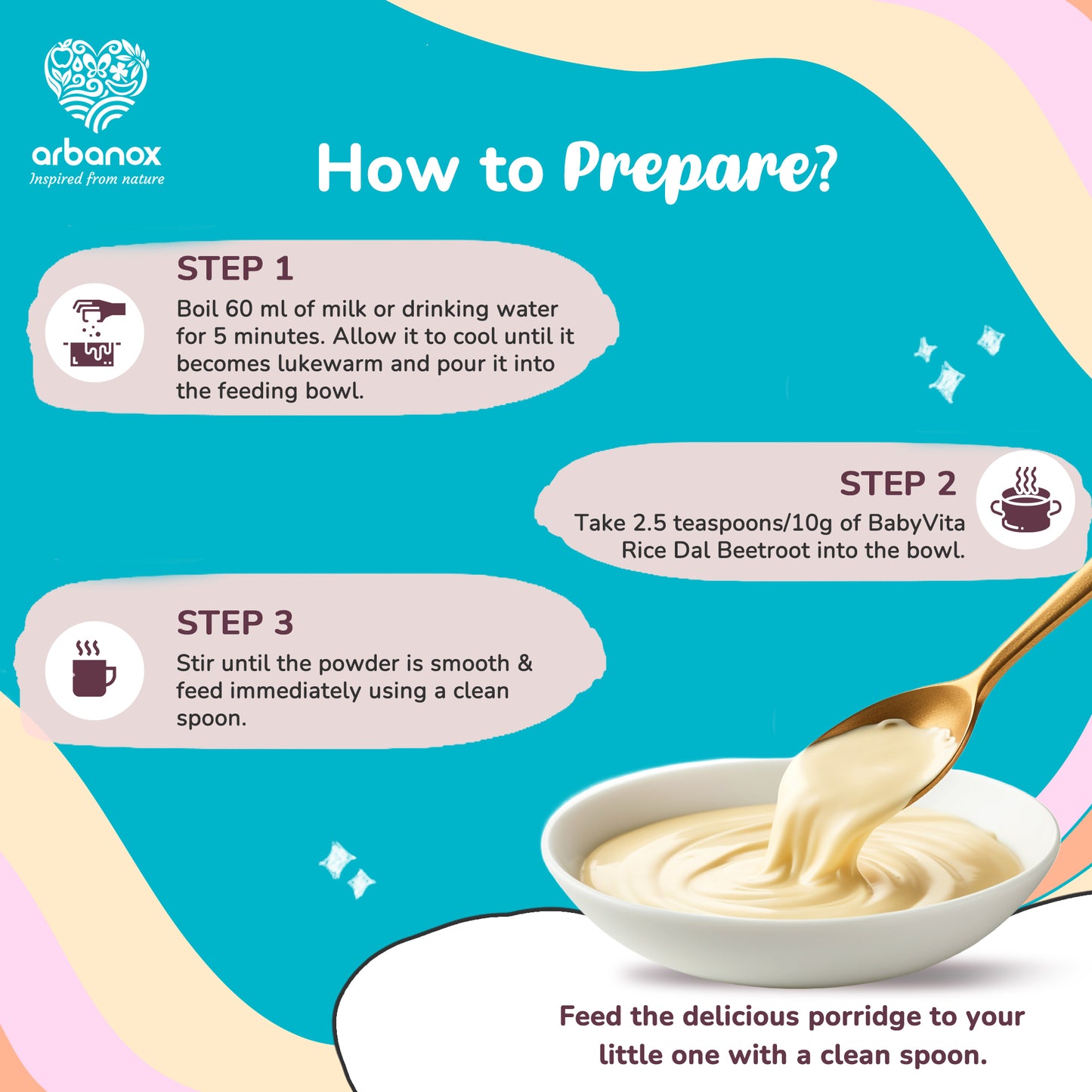 First Baby Food Enriched with 16 essential nutrients to support a strong immune system - How To Prepare