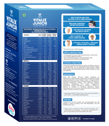 VITALIX Junior Shake Mix – Premium Nutritional Drink Powder for Growth - A Nutrient-Packed Shake Mix for Growing Minds