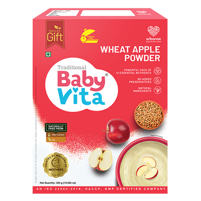 Buy BabyVita Wheat Apple Powder – Best whole grain wheat cereal for babies - Arbanox