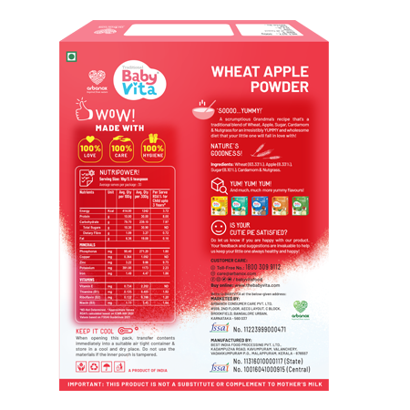 Nutrient-rich wheat apple cereal for baby’s growth - BabyVita