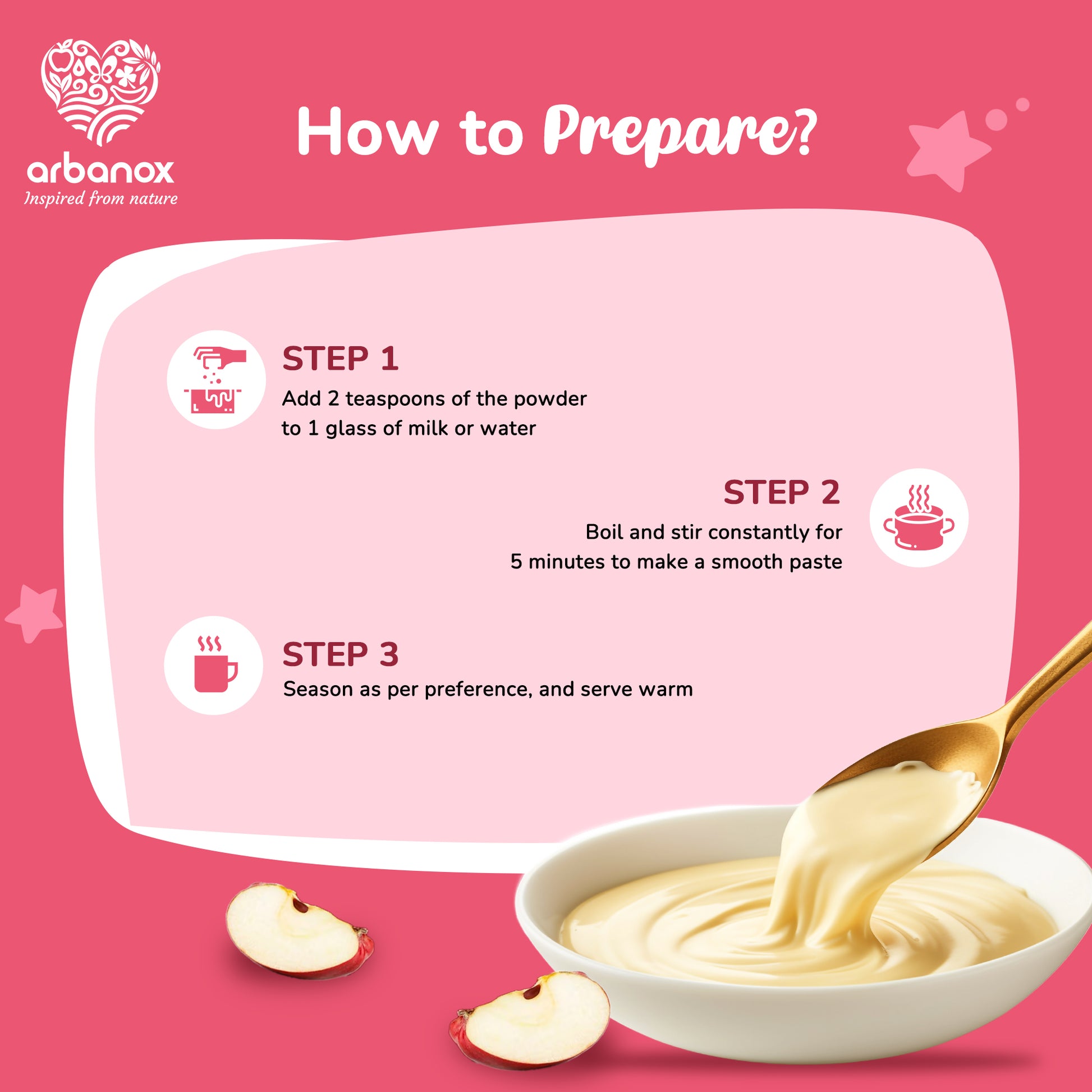 Baby food with wheat and apple for immunity and energy - How To Prepare