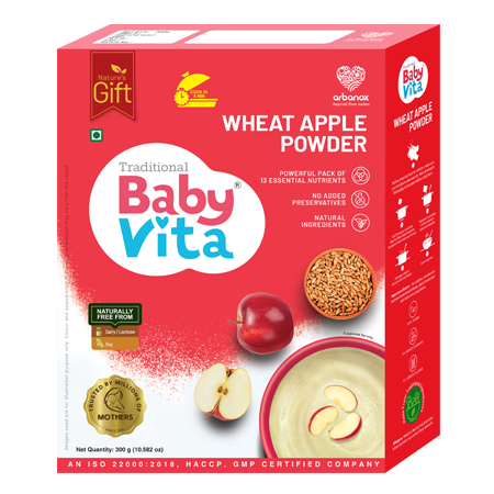 Buy BabyVita Wheat Apple Powder With Home Delivery - Easy-to-digest wheat apple powder for baby’s first solid food