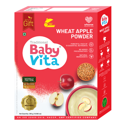 Buy BabyVita Wheat Apple Powder With Home Delivery - Easy-to-digest wheat apple powder for baby’s first solid food
