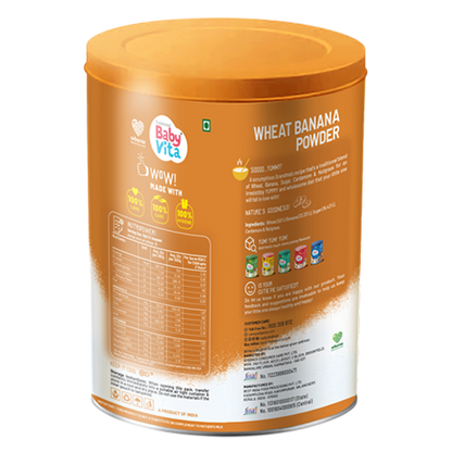 First Solid Baby food with wheat and bananas for Strong Bones, Sharp Brain and Memory, Better Bowel Movement