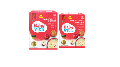 BabyVita Powder Mix - Wheat Apple Powder Mix Refill Pack of 2 - 500 gm ( Combo Pack of 300 gm + 200 gm)