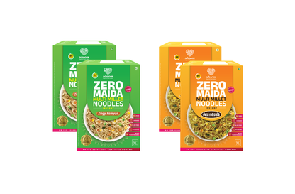 Zingy Ramyun & Desi Masala Millet Noodles Pack of 2 – Zero Maida, Instant Noodles - Arabanox